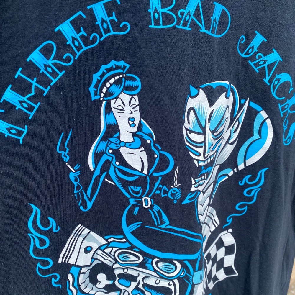 Three Bad Jacks rockabilly psychobilly shirt xl